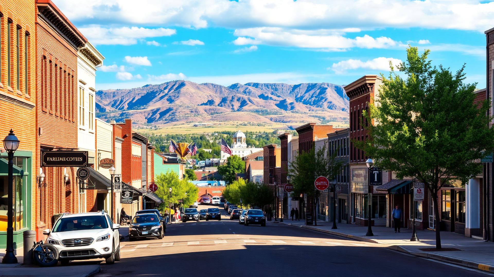 Historic downtown Fort Collins and the Colorado Front Range